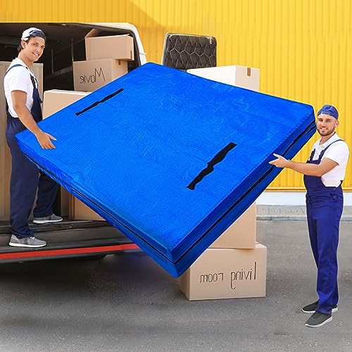 Mattress Cover for Moving and Storage King Size Mattress Bags with 8 Sturdy Handles Reusable Waterproof Mattress Protector Tarp Durable Mattress