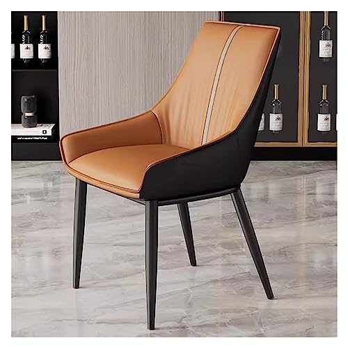 RILOOP Modern Dining Chairs Pu Upholstered Kitchen & Dining Room Chairs Leather Mid Century Modern Chairs with Metal Chair Legs,Loads up to 136Kg