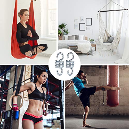 Heavy Duty Spring Hardened Galvanized Steel Extension Spring Capacity 500Kg/1100lbs for Hammock Hanging Chairs Porch Swings 2 Pcs