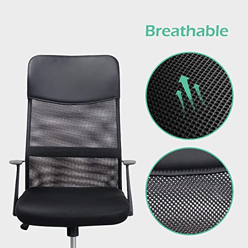T-THREE.Ergonomic Mesh Office Chair, Height Adjustable Computer Desk Chair,Breathable Padded Seat, Headrest and Lumbar Support for home Work and