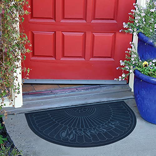 Morning View Navy Blue Half Round Doormat Indoor Entrance Half Moon Welcome Mat Half Circle Door Mat Entryway Rug for Front Door Outdoor High Tra
