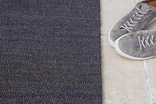 Carpido Non-slip coconut mats, antibacterial door mats, for covered outdoor use, sustainable natural fibres, 100% coconut, 40 x 60 cm, grey