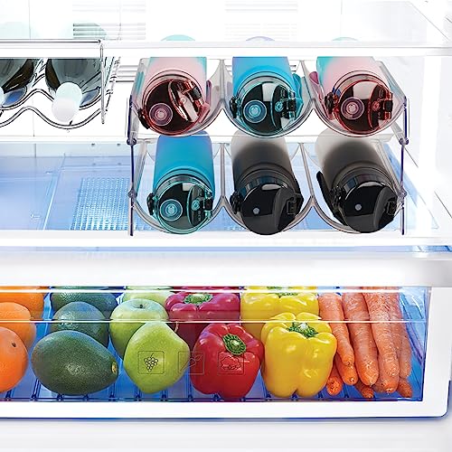 JIIKOOAI 3PCS Stackable Water Bottle Organizer, Home Plastic Storage Wine Bottles Holder Water Bottle Storage Rack stand for Cupboard Kitchen Cou