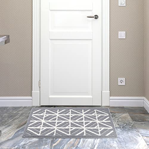 comfoyar Dirt Trapper Door Mats Indoor, Non Slip Machine Washable Entrance Rug, Super Absorbent Low Profile Floor mat for Dog Muddy Paws, Front D