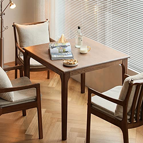MU RONG Nordic Small Square Dining Table | 4 Person Solid Oak Dining Table | Kitchen Dining Room Table for Small Spaces (W) 35.4X(D) 35.4X(H) 29.