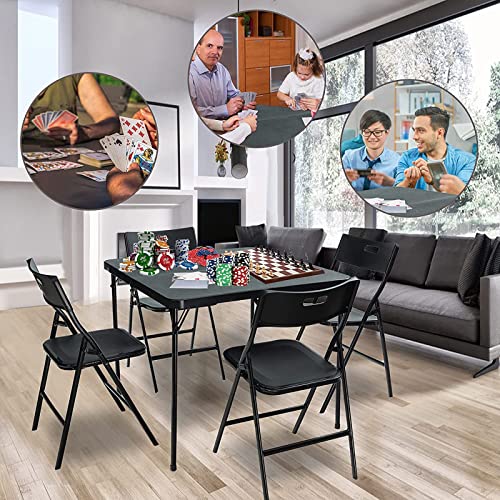 QINAIDI 5Pcs Folding Table and Chair Set, Lightweight Folded Self-driving Tour Table & Chairs, Easy to Store, for Camping Picnic Garden BBQ