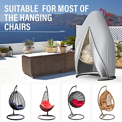 Estefanlo Egg Chair Cover Waterproof Heavy Duty Hanging Egg Chair Covers 210D Oxford Outdoor Swing Egg Chair Cover115x190cm