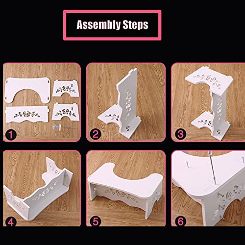 RUN HELIX Bathroom Stool Foldable Squatting Toilet Stool Adult,7 Inch Toilet Potty Stool for Adult and Kids Aid, Poop Stool Wood-Plastic Board, E