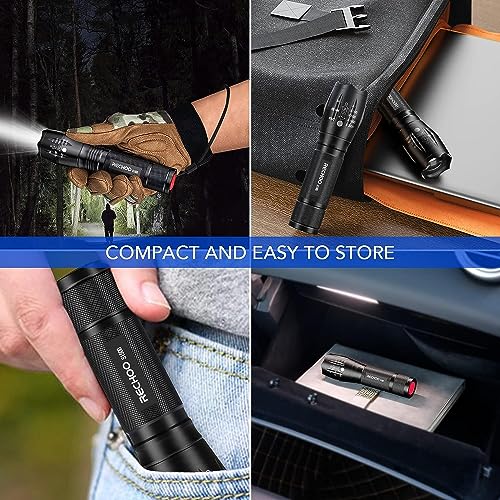 RECHOO LED Torch Battery Powered 2000 Lumen, Small Torches Led Super Bright with 5 Modes, Water Resistant, Zoomable Torches Flashlight for Kids C