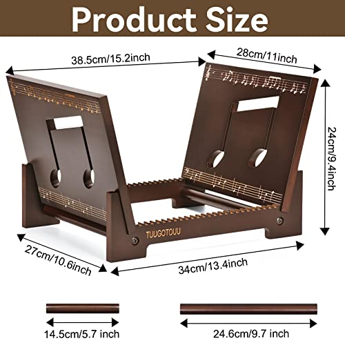 TUUGOTOUU Vinyl record storage holder Bamboo Record display stand Store and display up to 50 7"-12" LP albums DVDs or CDs Display Shelf suitable