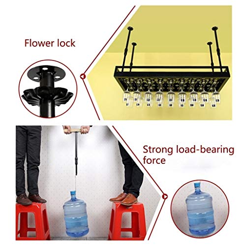 Ndustrial Retro Stylish Simplicity Wine Glass Holder Simple Inverted Display Household Kitchen Tableware Bottle Holder Adjustable Bar Floating Wi