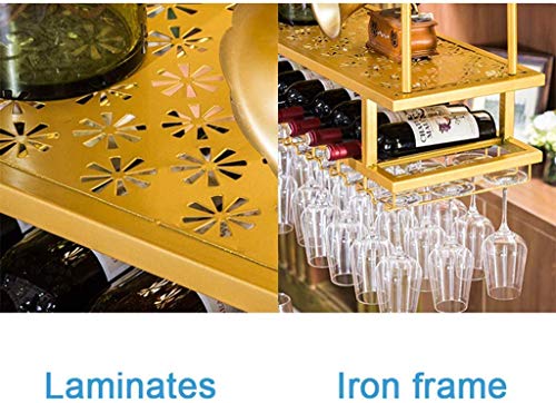 EYLINK Wine Racks,Wine Lovers/Household Wine Shelf Cup Holder- Adjustable Height Ceiling Wine Rack Hanging Wine Bottle Holder Wine Glass Rack Gob