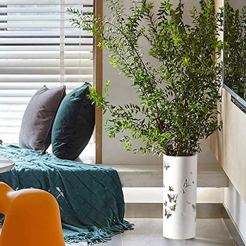 MiroDo Umbrella Stands Umbrella Stand Round Metal White Drip Tray Home Independent Office Storage Bucket Walking Stick Storage Bin Stand (Color :