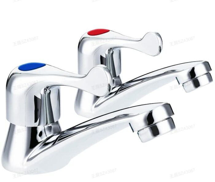 VONATES Thicken and Lengthen Bathroom Sink Taps Lever Basin Taps Kitchen Tap Bathroom Sink Mixer Tap Chrome-Plated Copper Body Cold Water Kitchen