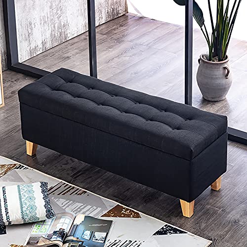 shoe storage bench ottoman Storage Benches Modern Footrest End Of Bed Bench For Living Room Bedroom,Linen Upholstered Sofa storage Ottoman Bench