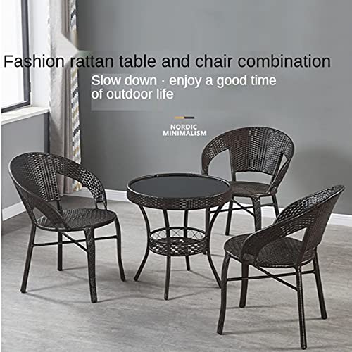 LEIGE Outdoor Garden Furniture Garden Chair Balcony Small Rattan Chair Armrest Chair Leisure Outdoor Woven Teng Chair Retro Simplicity (Color : M