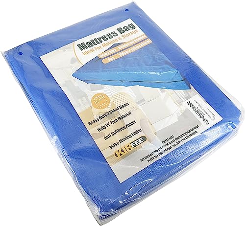 KIRFEE Mattress Cover For Moving And Storage (DOUBLE). Mattress Bag With 8 Handles. Heavy Duty And Waterproof Zipped Mattress Bags For Moving. Ma