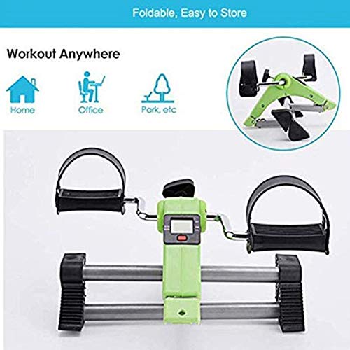 ALREMO HUANGXING - Foldable Mini Pedal Exerciser Bike, Leg Exerciser Stroke Hemiplegia Rehabilitation Fitness Workout Equipment Pedal, Ideal for