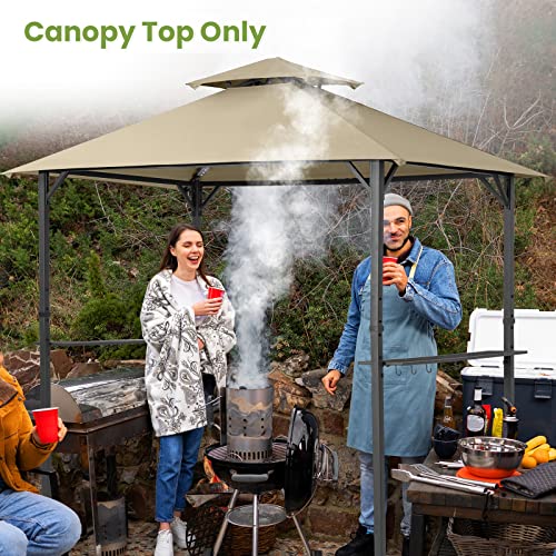 Grill Gazebo Replacement Canopy Top Roof, EasyLee 5x8 Canopy Top Cover, Double Tiered BBQ Gazebo Cover, Fits for Gazebo Models L-GG001PST and L-G