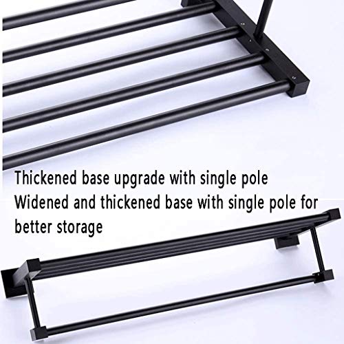 N/A Space Aluminum Towel Rack, Wall-Mounted Towel Holder Organizer Towel Shelf Storage Rail for Bathroom Kitchen