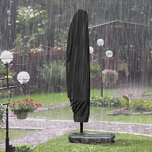 Garden Parasol Cover Cantilever Outdoor Parasol Protective Cover Large Patio Offset Umbrella Cover with Zipper 9 to 13 ft 420D Durable Waterproof