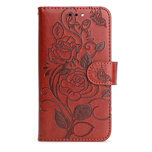 Thoankj iPhone SE 2022 2020 Case Shockproof, iPhone7/iPhone 8 Case for Women Roses Card Slots Magnetic Closure Kickstand Leather Flip Wallet Phon