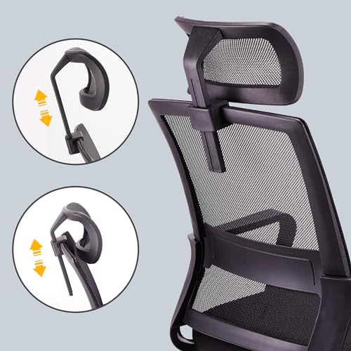 T-THREE. Adjustable headrest Office Chair Ergonomic Mesh Swivel Chair Office chair Desk Chair Lumbar Support Height Adjustable 360°Swivel Rocking
