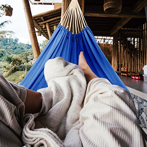 Outdoor Hammock,Premium Cotton Hammocks with Tassels 2 Person Durable Swing with Travel Bag Perfect for Beach, Yard, Bedroom, Patio, Porch, Indoo