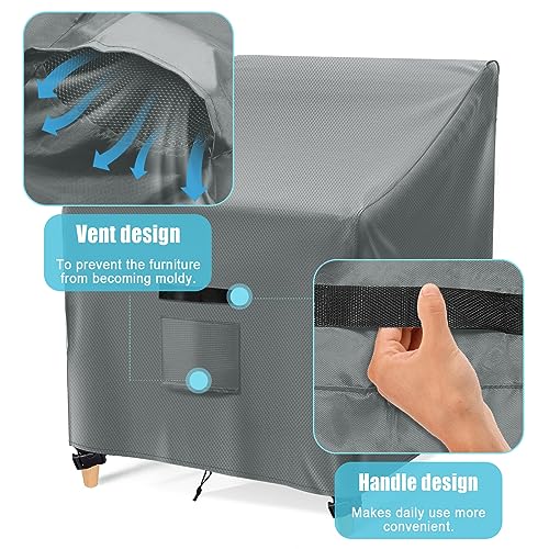 GARPROVM Garden Chair Covers Waterproof,600D Oxford Fabric Garden Furniture Covers, Stackable Outdoor Chairs Covers, Anti-UV, Patio Chair Covers
