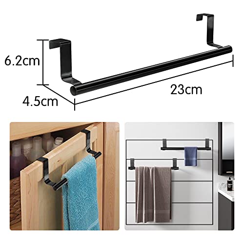 Over the Door Towel Rail, No Drilling Kitchen Towel Holder with Protective Pads, Anti Slip Over the Cabinet Towel Holder Towel Rack for Kitchen B