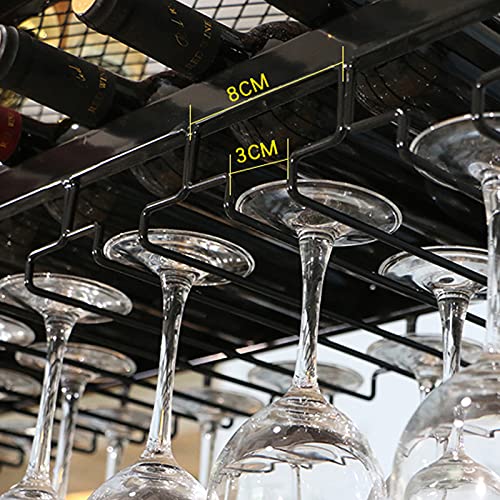 EMISOO Wine Rack Wall Mounted - Upside Down Wine Rack, Simple Style Metal Hanging Wine Glass Rack, Ceiling Decoration Rack, Suitable for Bars, Re
