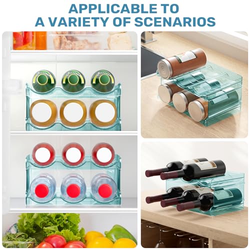 Fabspace Water Bottle Organizer, Stackable Water Bottle Holder for Kitchen Pantry, Fridge, Cabinet, Stackable Cup Holder for Wine, Water, Drink-2