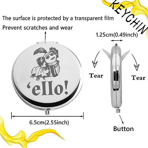 KEYCHIN Ello Worm Pocket Mirror Movie Fans Gifts Ello Fans Compact Makeup Mirror for Women Girls (Ello-S)