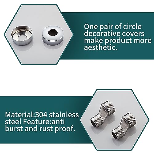 MORADO Thermostatic Shower Mixer, Thermostatic Bath Shower Mixer, Shower Taps, Mixer Shower Bar with Anti-Scald Control Valve, Chrome, Brass