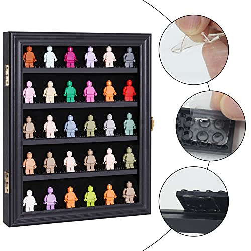 VERANI Minifigures Miniature Display Case Collectibles Display Box Wall Mount Figure Display Curio Cabinet with UV Protected Anti Fade 92% Clear