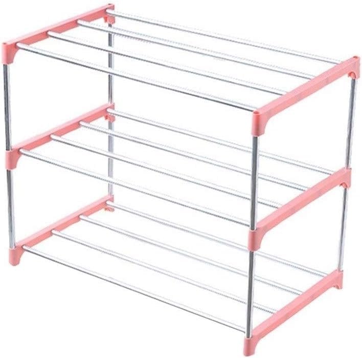 KRHINO Shoe rack Shoe Cabinets Home Bedroom Dormitory Removable Shoe Racks Organizer Shelf Shoe Organiser (Color : Pink)