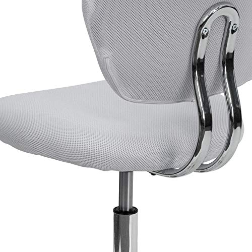 Flash Furniture Chair, Chrome, White, Mid-Back