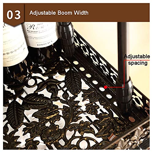 OUSIKA Wine Racks,Cafe Hanging Metal - Glass Holder and Shelf, Adjustable Ceiling Bar Wine Glass Rack,2-Layer Industrial Iron Bottle Holder Wine