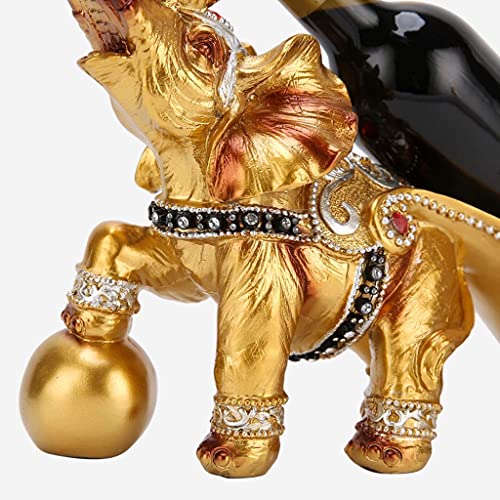 EYLINK Wine Racks, Elegant Magic Metal Wire Wine Single Bottle Holder,Golden Resin Crafts Gift European Horse