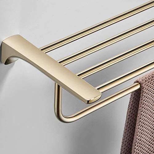 N/A Wall Mounted Towel Rack Bathroom Hotel Rail Holder Storage Shelf Stainless Steel,62x20x12cm