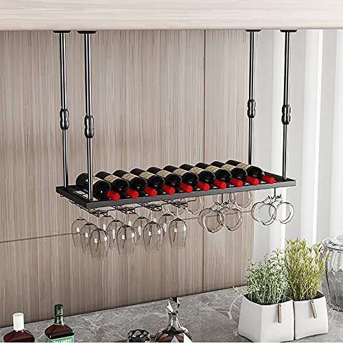 EYLINK Wine Rack Wine Rack, Hanging Wine Glass Rack, European-Style High-End Bar Counter Wine Glass Holder, Upside Down Creative Wine Glass Holde