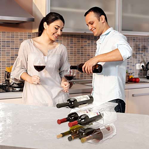 MEHUKOJ Stackable Water Bottle Organizer for Cabinet Kitchen Pantry Organization and Storage Cabinet Organizer - Plastic Wine Racks Fridge Organi