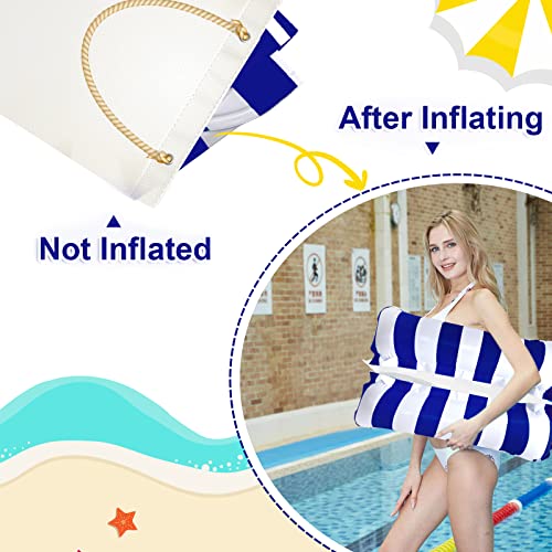 Pukitt 2 Pack Water Hammock, 4-in-1 Multi-Purpose Inflatable Pool Lounger Float with Bottom Mesh, Inflatable Hammock for Adults Kids, Portable Fl