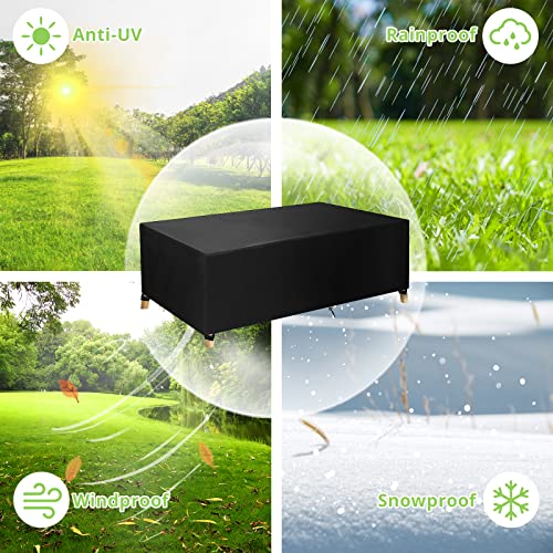 csvictory Garden Furniture Cover,Garden Table Cover420D Heavy Duty Anti-Tear Oxford fabric Waterproof, Windproof, Anti-UV,Outdoor Patio Table Cov