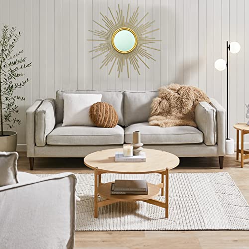 MAIKAILUN 24'' Gold Sunburst Wall Mirror Boho Home Decor Mordern Round Hanging Wall Art for Living Room/Bedroom/Bathroom/Entryway