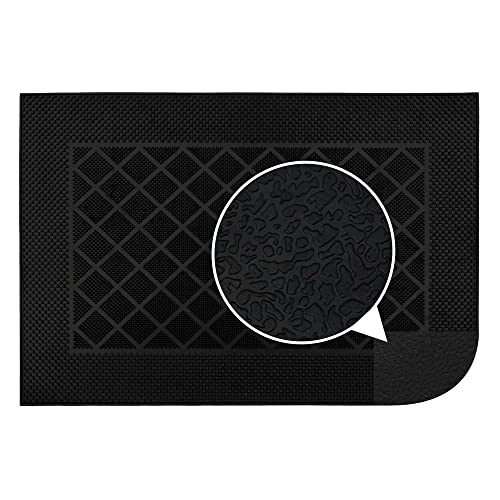 JVL Harlequin Scraper Rubber Pin Doormat, 40x60cm