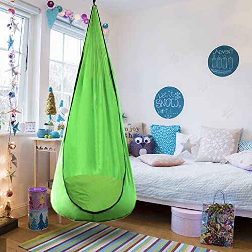 TUSAUW Kids Pod Swing Seat Hammock Chair with Inflatable Pillow Swing Chair for Outdoor and Indoor,Hanging Chair with Inflatable Cushion, Max 176