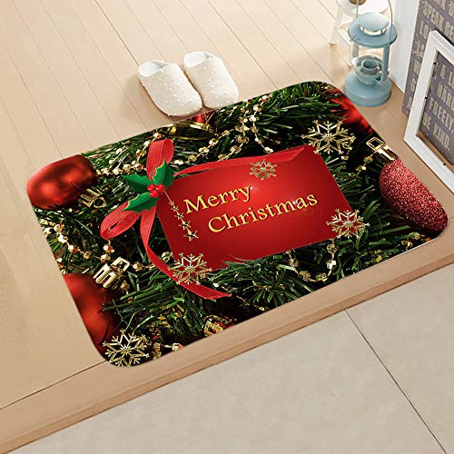Christmas Door Mat Christmas Welcome Floor Mat Non-Slip Xmas Bathroom Mat Water Absorption Washable Christmas Decorative Doormat for Indoor Outdo
