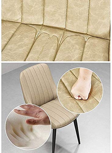 Modern Kitchen Dining Room Chairs PU Leather Dining Chairs Set Of 2 Kitchen Counter Chairs Leisure Living Room Corner Chairs With Metal Legs Seat