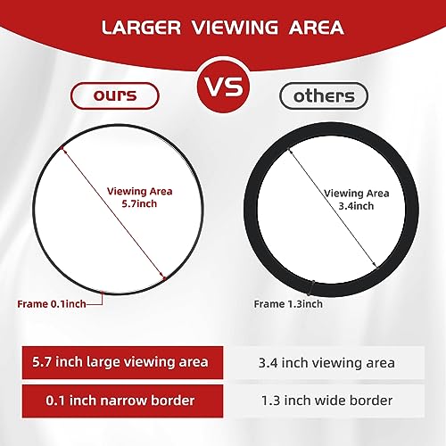 Round 30X Magnifying Mirror, 6 Inch Magnified Mirror with Three Mounting Suction Cups, Compact Magnifying Mirror and Tweezers, 30X Magnification